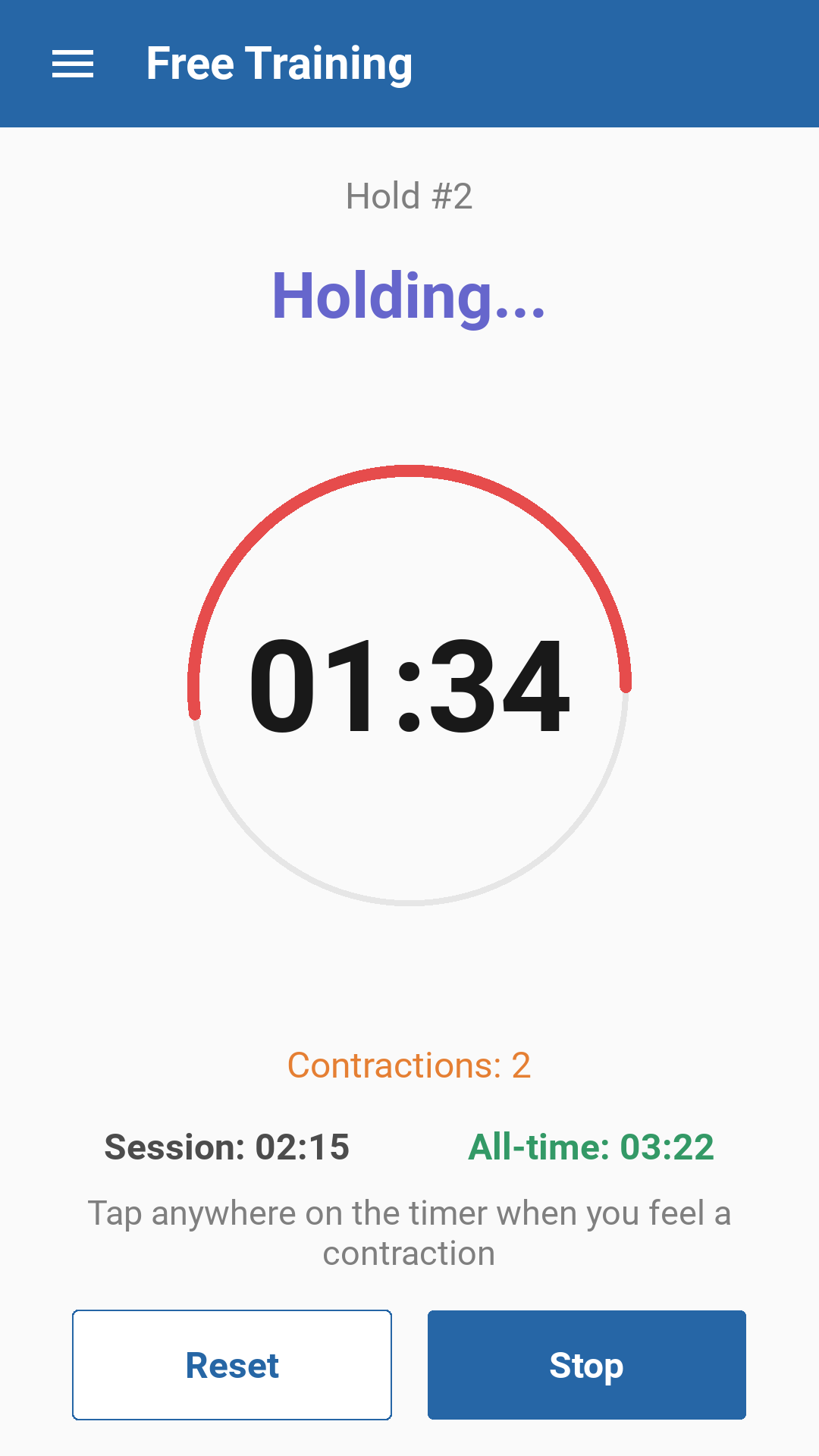 Free training with active hold