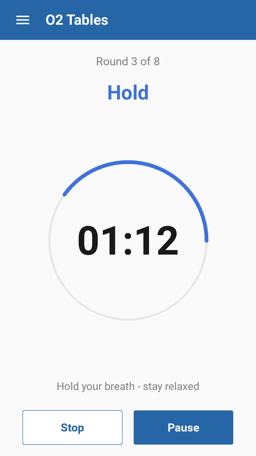 O2 table training in progress
